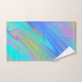 Trendy luxury green blue purple faux holographic バスタオルセット (ハンドタオル)