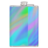 Trendy luxury green blue purple faux holographic フラスク (裏面)