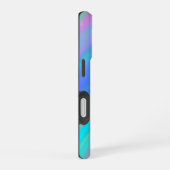 Trendy luxury green blue purple faux holographic iPhone 16ケース (右側面)