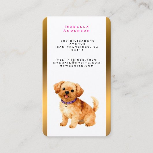 Trendy Luxury Grooming Dog Personalized Collection 名刺 (正面)