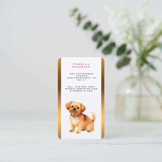 Trendy Luxury Grooming Dog Personalized Collection 名刺 (スタンド正面)