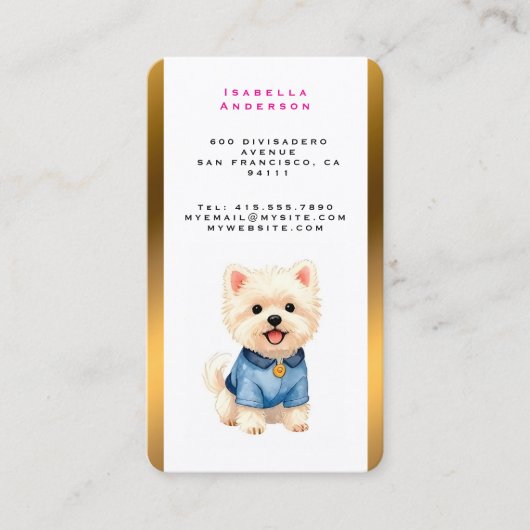 Trendy Luxury Grooming Pet Personalized Collection 名刺 (正面)