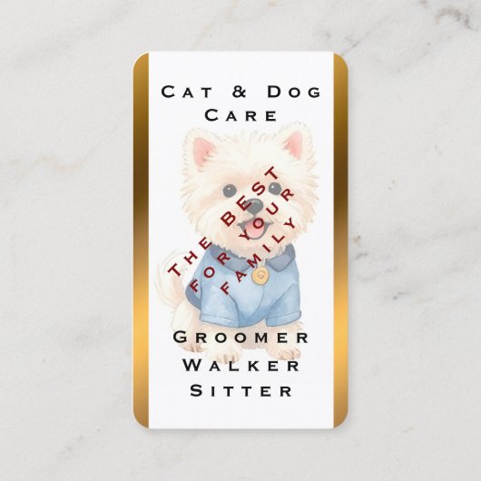 Trendy Luxury Grooming Pet Personalized Collection 名刺 (裏面)