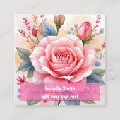 Trendy Luxury Pink Roses Beautiful Collection スクエア名刺 (正面)