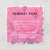 Trendy Luxury Pink Roses Beautiful Collection スクエア名刺 (裏面)