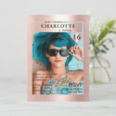 Trendy Magazine Cover-Photo Inspirierte  招待状 (スタンド正面)