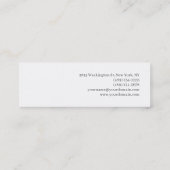 Trendy Makeup Artist Gold Monogram Black White スキニー名刺 (裏面)