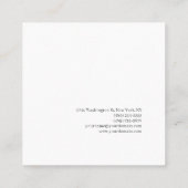 Trendy Makeup Artist Gold Monogram Black White スクエア名刺 (裏面)