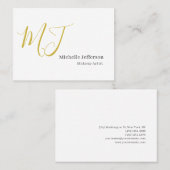 Trendy Makeup Artist Gold Monogram Black White 名刺 (正面/裏面)