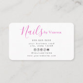 Trendy Manicurist Nail Technician Salon Style 名刺 (裏面)