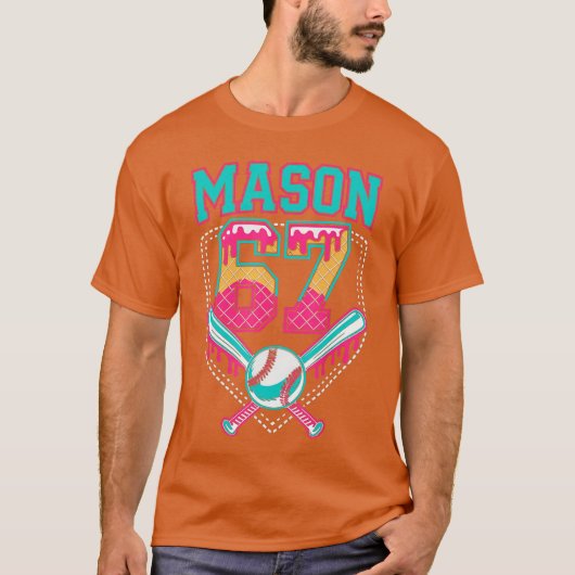 Trendy Mason 67 Mem Ice Cream Drip Baseball Birthd Tシャツ (正面)