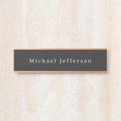 Trendy Matte Black Minimalist Own Name サインプレート (正面)