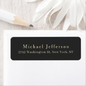 Trendy Matte Black Minimalist Own Name Address ラベル (インサイチュ)