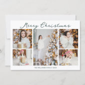 Trendy Merry Christmas Family Photo Collage 2025 シーズンカード (正面)