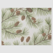 Trendy Merry Christmas Pine Cones and Branches     薄葉紙 (正面)