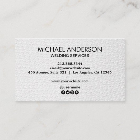 Trendy Metal Welding Fabrication Contractor Welder 名刺 (裏面)