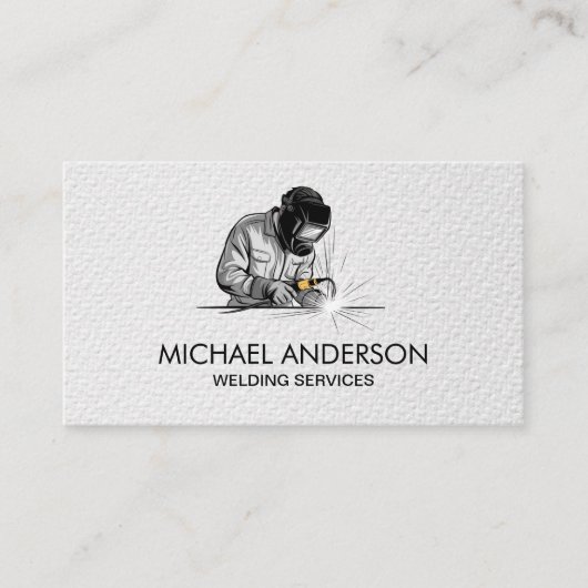 Trendy Metal Welding Fabrication Contractor Welder 名刺 (正面)