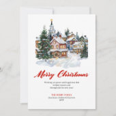 Trendy Minimalist Winter Scene Greeting Card シーズンカード (正面)