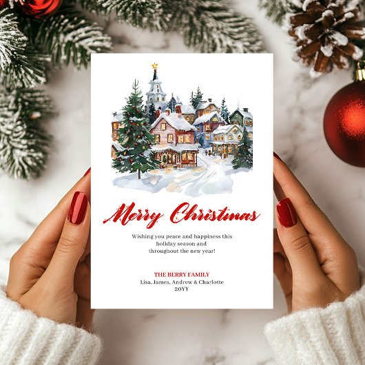 Trendy Minimalist Winter Scene Greeting Card シーズンカード