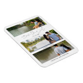 Trendy Modern 3 Wedding Engagement Photos Collage マグネット (右側)