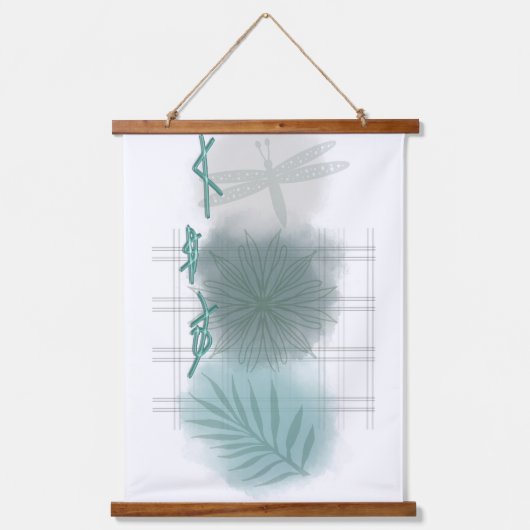 Trendy modern Abstract floral 吊り下げ型タペストリー (正面)