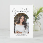 Trendy Modern Arch Photo Graduation Party 招待状 (スタンド正面)