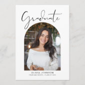 Trendy Modern Arch Photo Graduation Party 招待状 (正面)