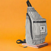 Trendy modern art lines Abstract minimal Monogram  スリングバッグ