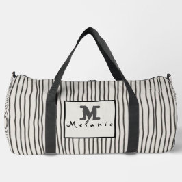 Trendy modern art lines Abstract minimal Monogram ダッフルバッグ