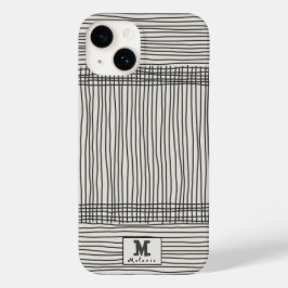Trendy modern art lines Abstract minimal Monogram  Case-Mate iPhone 14ケース