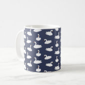 Trendy Modern Blue Swan Pattern Mug コーヒーマグカップ (正面左)