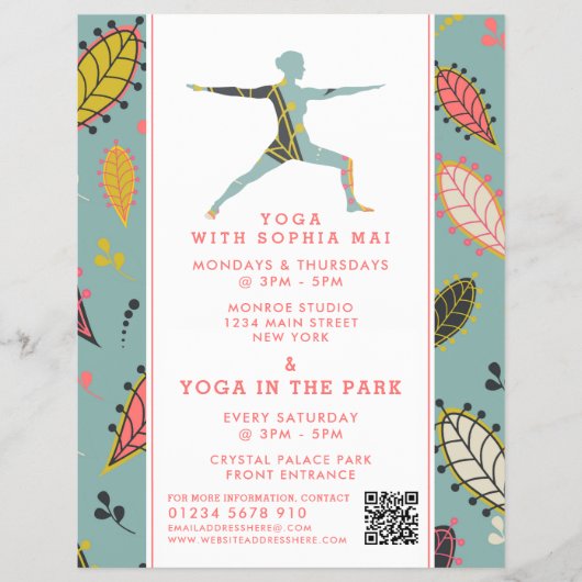 Trendy Modern Boho Yoga Class Advertising チラシ (正面)