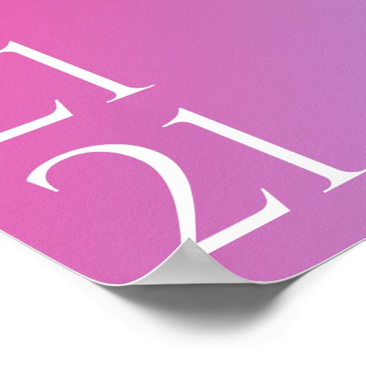 Trendy Modern Bold Pink Gradient 21st Birthday ポスター (角)