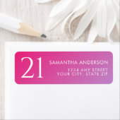 Trendy Modern Bold Pink Gradient 21st Birthday ラベル (インサイチュ)