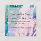 Trendy Modern Botanical Art Eye Catching スクエア名刺 (裏面)