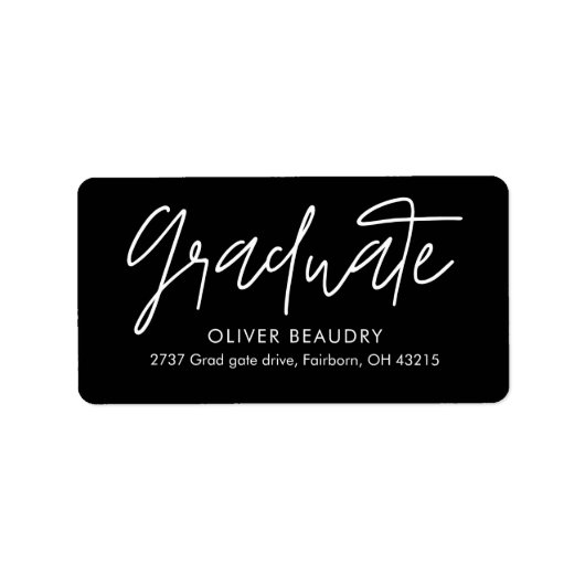 Trendy Modern Calligraphy Graduation  ラベル (正面)