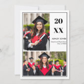 Trendy Modern Casual Photo Graduation Invitation 招待状 (正面)