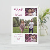 Trendy Modern Collage 3 Photos Wedding  セーブザデート (スタンド正面)