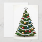 Trendy Modern Colorful Non Photo Christmas Tree シーズンカード (正面/裏面)