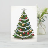 Trendy Modern Colorful Non Photo Christmas Tree シーズンカード (スタンド正面)