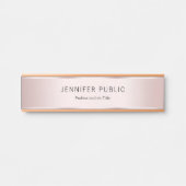 Trendy Modern Elegant Professional Glam Rose Gold サインプレート (正面)
