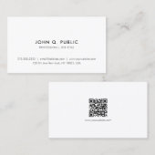 Trendy Modern Elegant Simple Professional QR Code 名刺 (正面/裏面)
