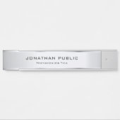 Trendy Modern Elegant Template Glamour Silver サインプレート (正面)