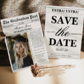 Trendy Modern Fun Photo Graduation  招待状