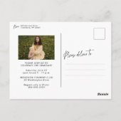 Trendy modern graduate simple two photo graduation ポストカード (裏面)