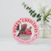 Trendy Modern Handwritten Christmas Photo Card 招待状 (スタンド正面)
