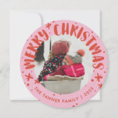 Trendy Modern Handwritten Christmas Photo Card 招待状 (正面)