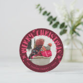 Trendy Modern Handwritten Christmas Photo Card 招待状 (スタンド正面)