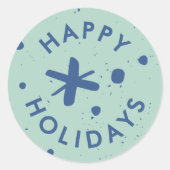 Trendy Modern Handwritten Happy Holidays Sticker ラウンドシール (正面)