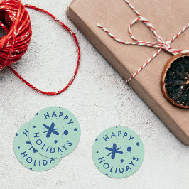Trendy Modern Handwritten Happy Holidays Sticker ラウンドシール